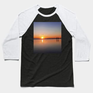 Silhouetted couple enjoys sunset at beach Baseball T-Shirt